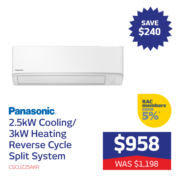 2.5kW/3kW Reverse Cycle Split System