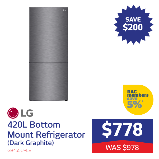 420L Bottom Mount Fridge (Dark Graphite)