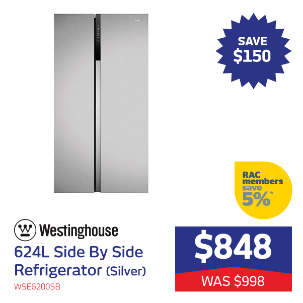 624L Side By Side Fridge (Silver)