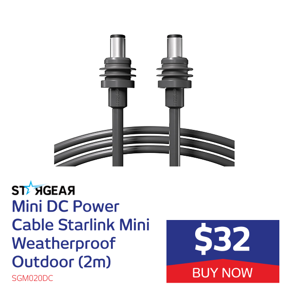 Mini DC Power Cable Starlink Mini Weatherproof Outdoor (2m)
