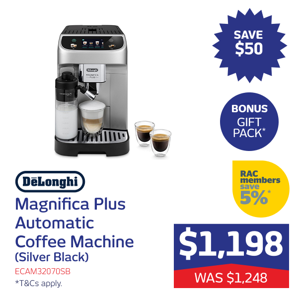 Magnifica Plus Automatic Coffee Machine (Silver Black)