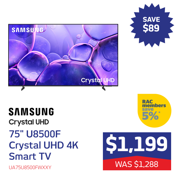 75" U8500F Crystal UHD 4K Smart TV
