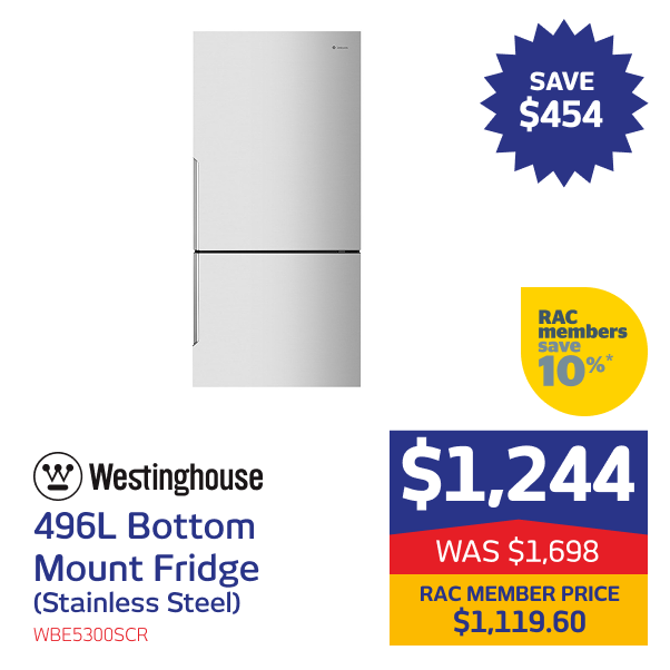 496L Bottom Mount Fridge (Stainless Steel)