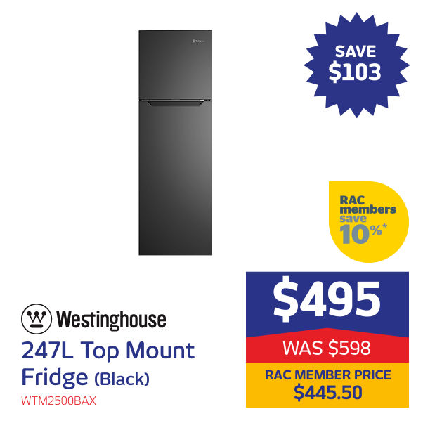 247L Top Mount Fridge (Black)