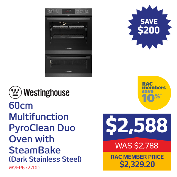 60cm Multifunction PyroClean Duo Oven with SteamBake (Dark Stainless Steel)
