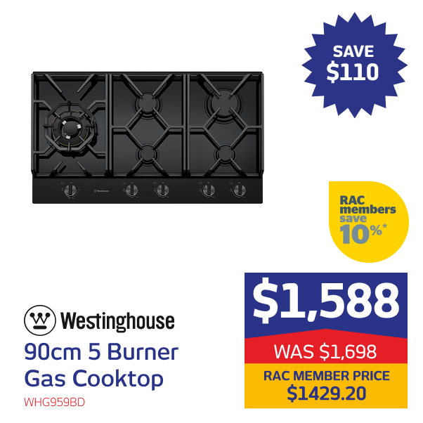 90cm 5 Burner Gas Cooktop