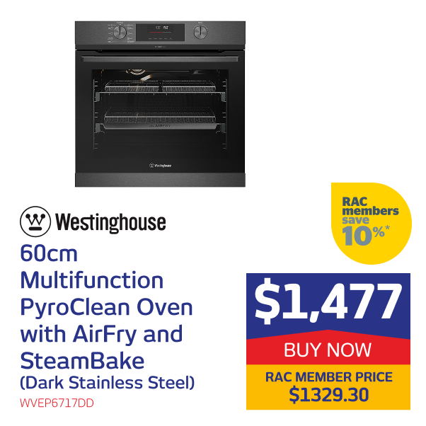60cm Multifunction PyroClean Oven with AirFry and SteamBake (Dark Stainless Stee