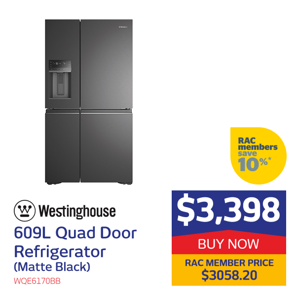 609L Quad Door Refrigerator (Matte Black)