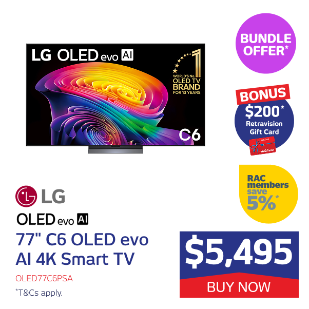 77" C6 OLED evo AI 4K Smart TV