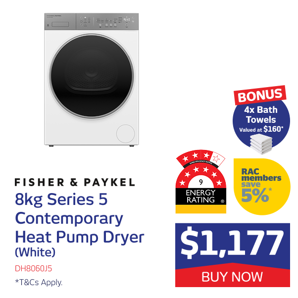 8kg Series 5 Contemporary Heat Pump Dryer (White)