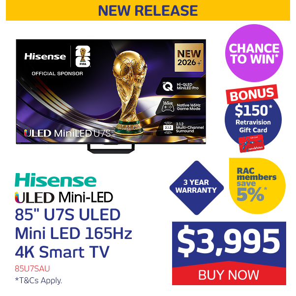 85" U7S ULED Mini LED 165Hz 4K Smart TV