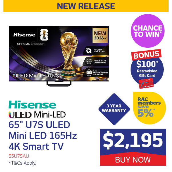 65" U7S ULED Mini LED 165Hz 4K Smart TV