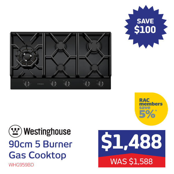 90cm 5 Burner Gas Cooktop