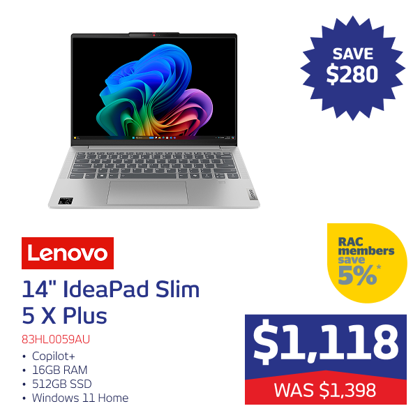 14" IdeaPad Slim 5 X Plus Copilot+ 16GB RAM 512GB W11H