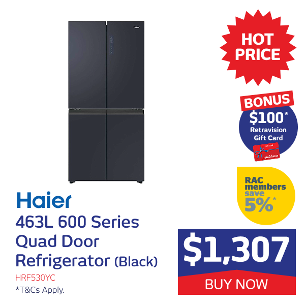 463L Quad Door Refrigerator (Black)