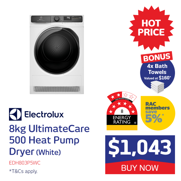 8kg UltimateCare 500 Heat Pump Dryer (White)