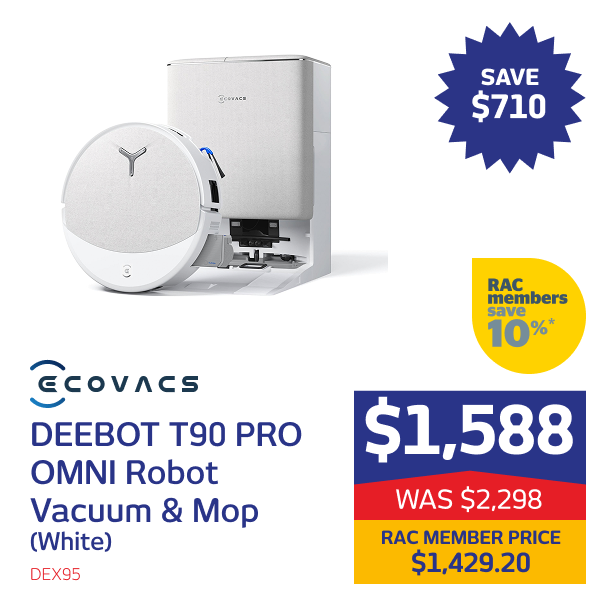 DEEBOT T90 PRO OMNI Robot Vacuum & Mop (White)
