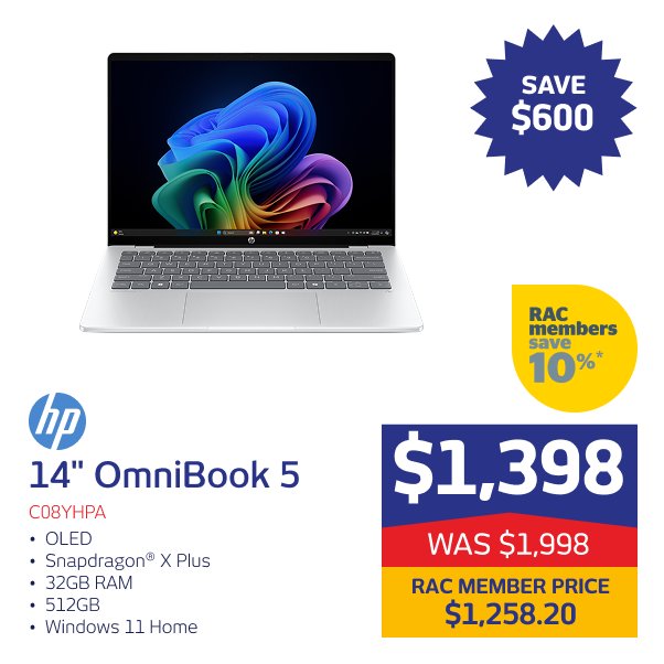 14" OmniBook 5 OLED Snapdragon X Plus 32GB RAM 512GB W11H