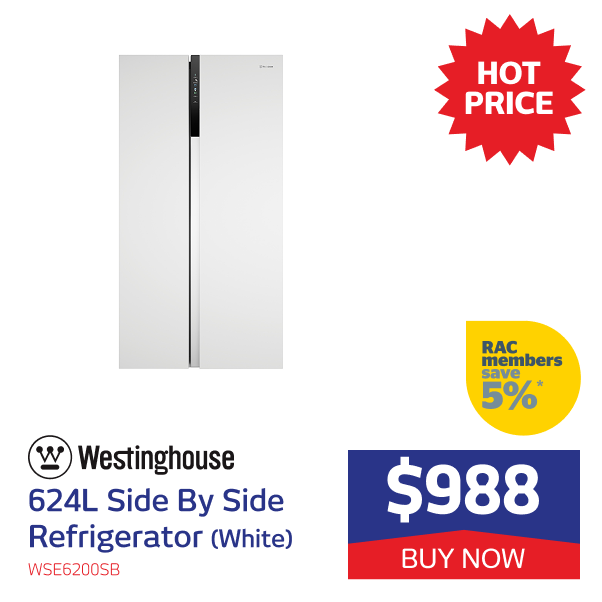 624L Side By Side Fridge (White)