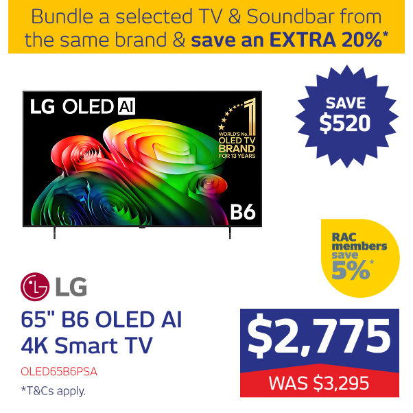 65" B6 OLED AI 4K Smart TV