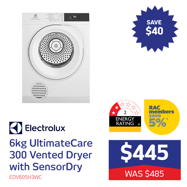 6kg UltimateCare 300 Vented Dryer with SensorDry