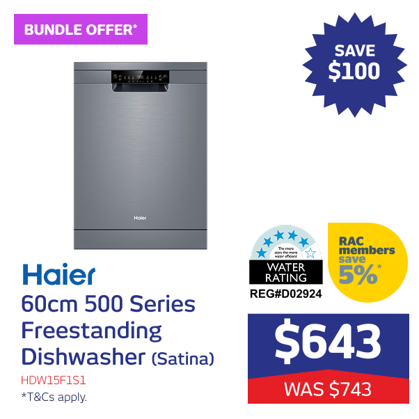 60cm Freestanding Dishwasher with Sanitise (Satina)