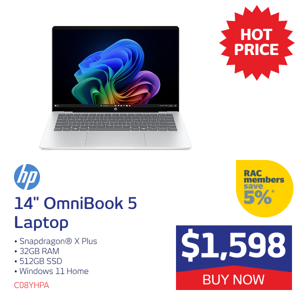 14" OmniBook 5 OLED Snapdragon X Plus 32GB RAM 512GB W11H