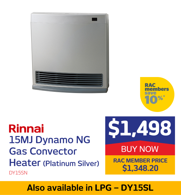 15MJ Dynamo NG Gas Convector Heater (Platinum Silver)