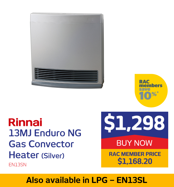 13MJ Enduro NG Gas Convector Heater (Silver)