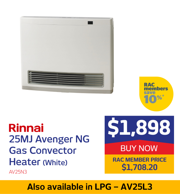 25MJ Avenger NG Gas Convector Heater (White)