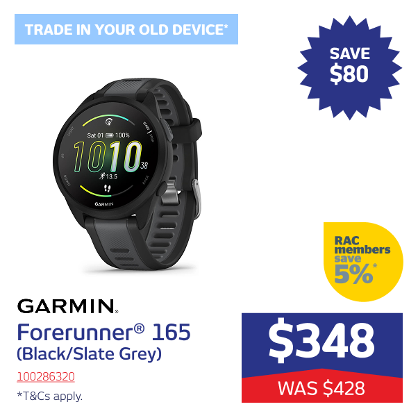 Garmin Forerunner® 165 (Black/Slate Grey)