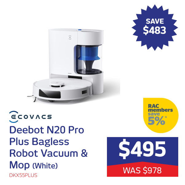 Deebot N20 Pro Plus Bagless Robot Vacuum & Mop (White)