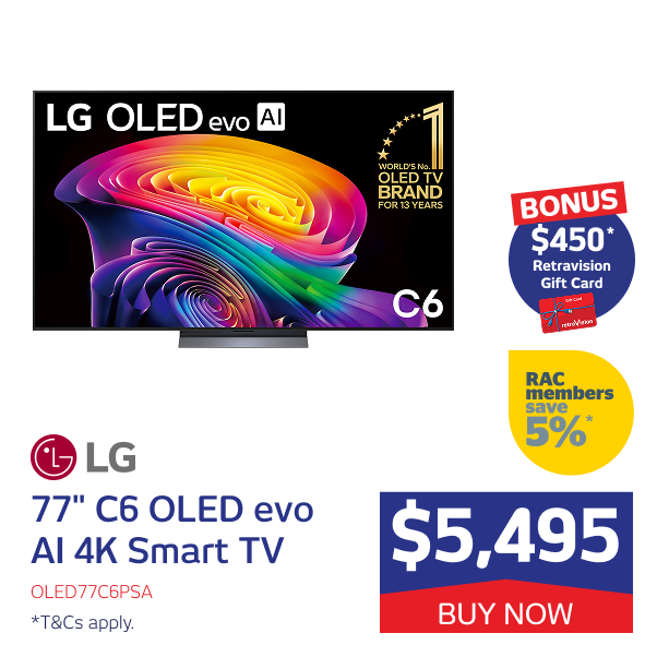 77" C6 OLED evo AI 4K Smart TV
