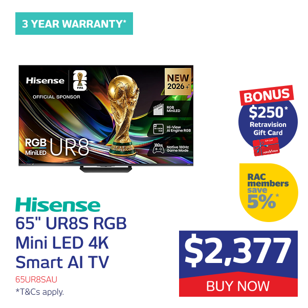 65" UR8S RGB Mini LED 4K Smart AI TV