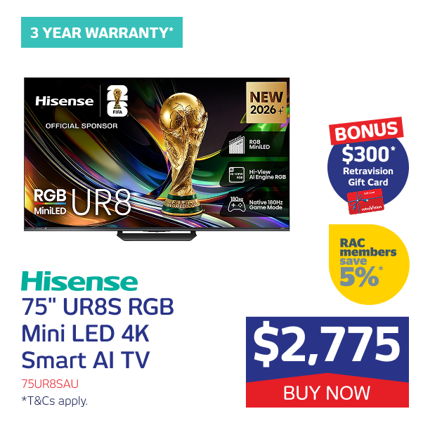 75" UR8S RGB Mini LED 4K Smart AI TV