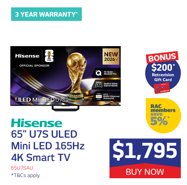 65" U7S ULED Mini LED 165Hz 4K Smart TV