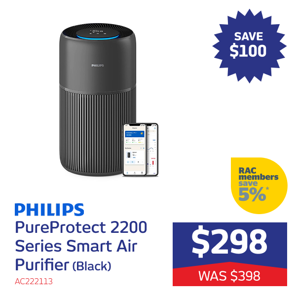 Philips PureProtect Quiet 2200 Series Smart Air Purifier (Dark Slate)