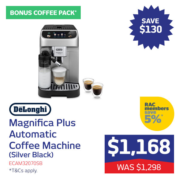 Magnifica Plus Automatic Coffee Machine (Silver Black)