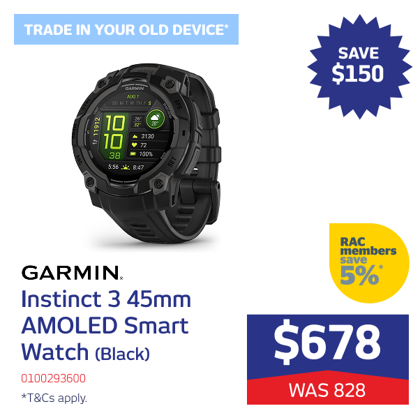 Instinct 3 45mm AMOLED Smart Watch (Black)