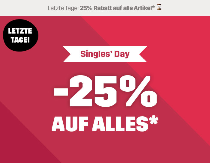 25% off everything – Singles' Day