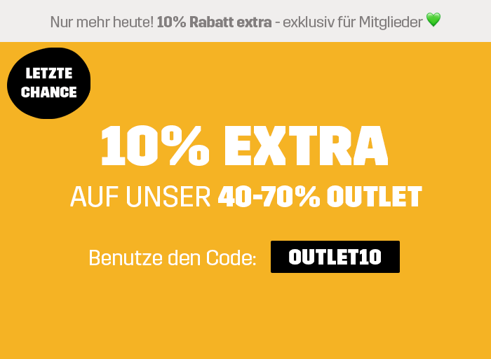 LAST DAY – 10% extra off 40-70% outlet
