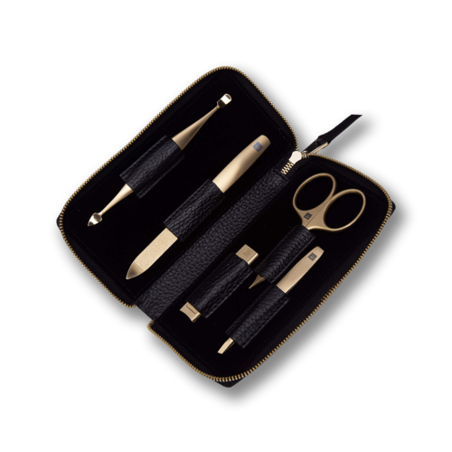 Маникюрный набор Zwilling Twinox Gold Edition 5 предметов в кожаном чехле 97748-004