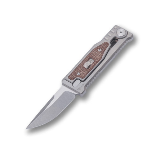 Фронтальный выкидной нож Reate Knives Mini EXO Gravity 6.7 см RTE/MINI-EXO-DP-BURLAP-3V