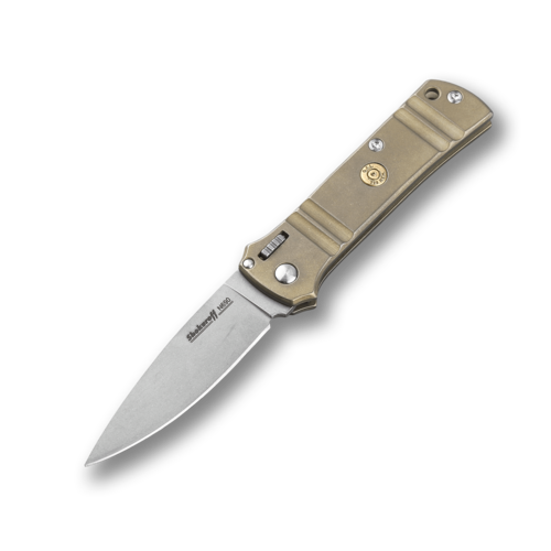 Автоматический складной нож Shokuroff Knives M2103 8.9 см SK/M2103-TI-LIME-N690SW-B