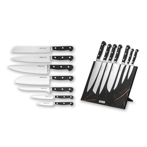 Набор из 7-ми кухонных ножей Berger Cutlery на магнитной подставке RZ/BC-POMCL-7-MPDN93103OA12