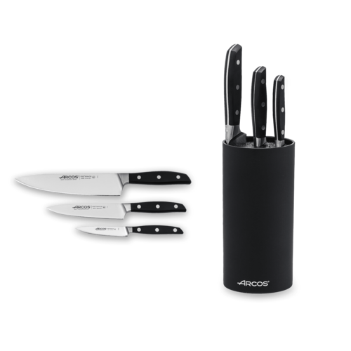 Набор из 3-х кухонных ножей Arcos Manhattan на подставке AR167940