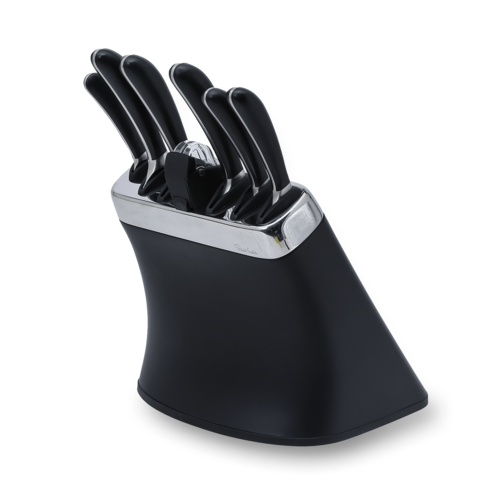Набор из 6-и кухонных ножей Robert Welch Signature на подставке + точилка SIGBK2097V/8-V2