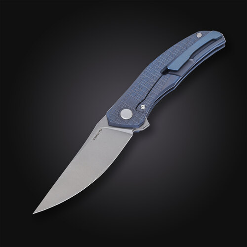 Складной нож для левши Shirogorov Quantum Ursus Lefty MRBS 9.5 см SHV/QUANTUM-URSUS-L-SPECIAL-BLUE-MRBS