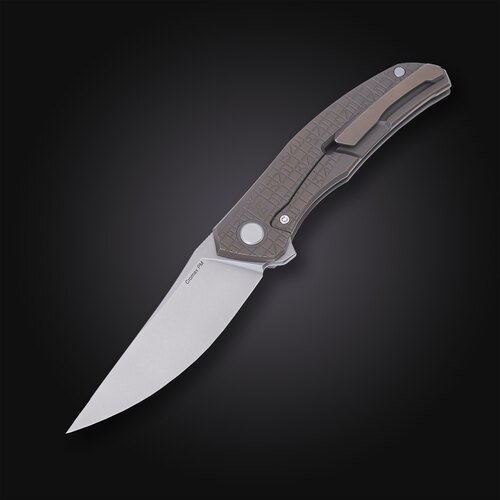 Складной нож для левши Shirogorov Quantum Ursus Lefty MRBS 9.5 см SHV/QUANTUM-URSUS-L-SPECIAL-BRONZE-MRBS