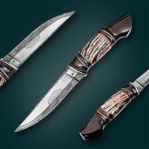 Кастомный авторский нож ручной работы Кузнец Матвеев Закат 13.1 см KM/ZT